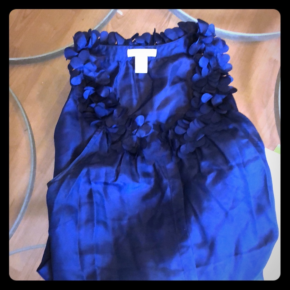 J Crew, silk petal neck blouse.